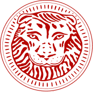 Stylized red lion head logo for New Orleans hospitality