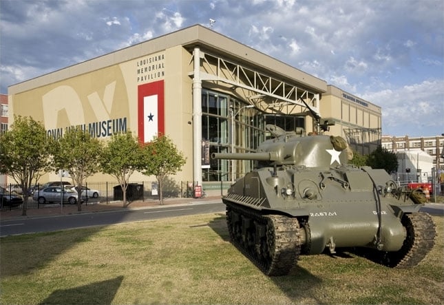 WWII M4 Sherman tank outside The National WWII Museum in New Orleans, Louisiana.